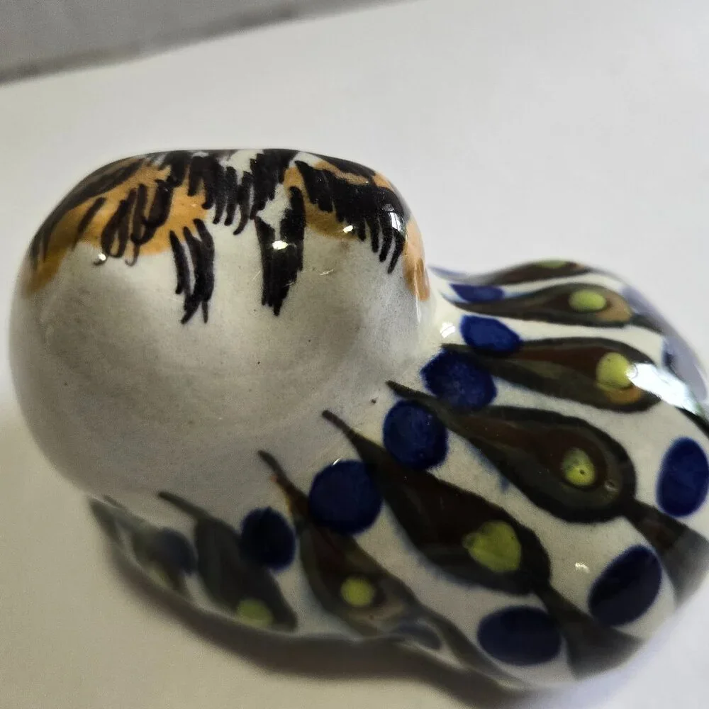 Handpainted Ceramic Folk Art Cat - Picture 4 of 7